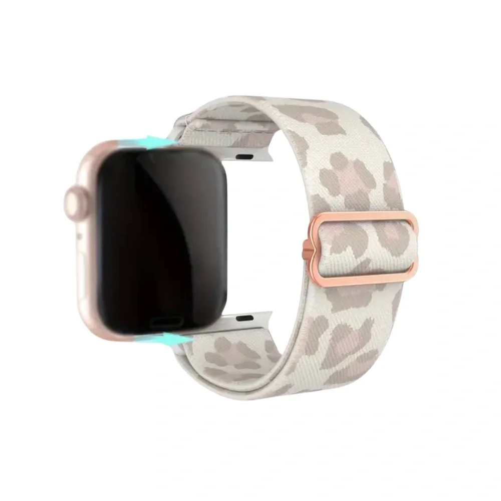 Elegant Beige Smartwatch Case with Camo Band